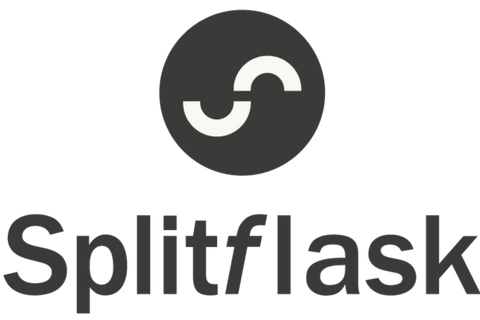 Splitflaks gray and white trademarked logo